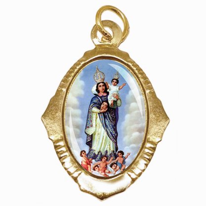 Medalha Chapa Resinada Nossa Senhora da Cabeça - Contém 100 Unidades