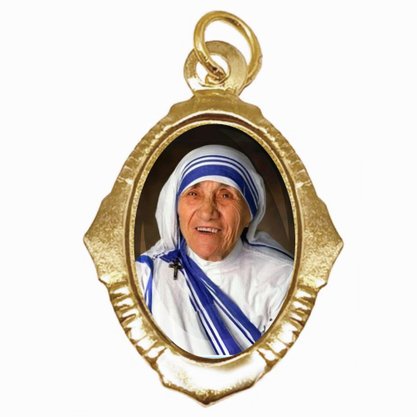 Medalha Chapa Resinada Santa Teresa de Calcutá - Contém 100 Unidades