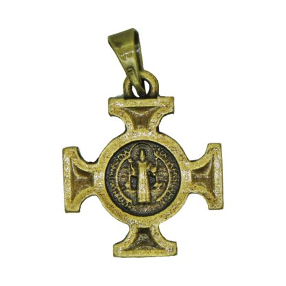 Medalha Cruz Bizantina Ouro Velho Mini