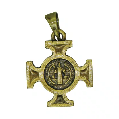 Medalha Cruz Bizantina Ouro Velho Mini