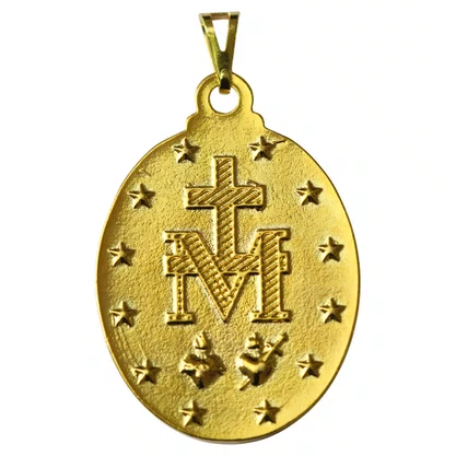 Medalha de Nossa Senhora Das Graças Dourada e Resinada GG