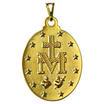 Medalha de Nossa Senhora Das Graças Dourada e Resinada GG