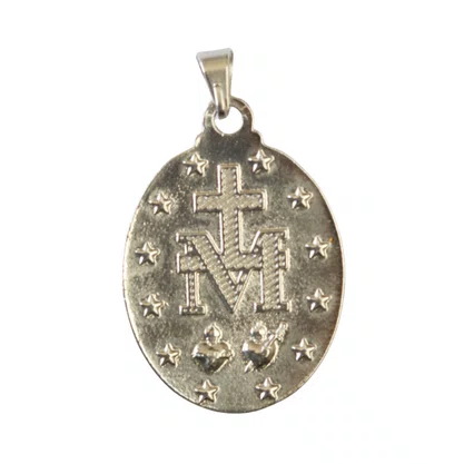 Medalha de Nossa Senhora Das Graças Resina Níquel G - 4 Cm