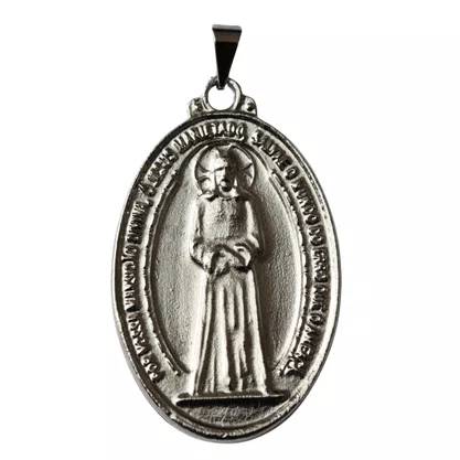 Medalha de Nossa Senhora das Lágrimas e Jesus Manietado Níquel G