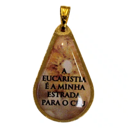 20 unid - Medalha Gota São Carlo Acutis Frente e Verso