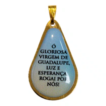 20 unid - Medalha Gota de Nossa Senhora Guadalupe Frente e Verso