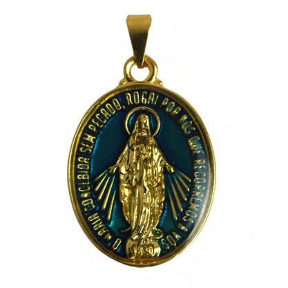 Medalha Nossa Senhora Das Graças Dourada e Resinada G