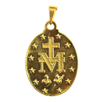 Medalha Nossa Senhora Das Graças Dourada e Resinada G
