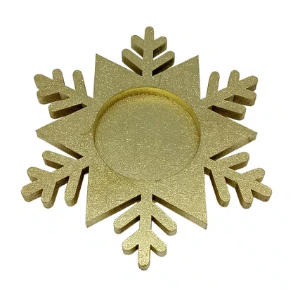 Natal Estrela Vela Vidro Dourado 12 cm x 12 cm