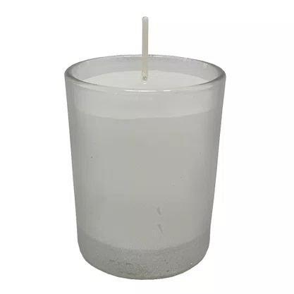 Natal Estrela Vela Vidro Prata 12 cm x 12 cm