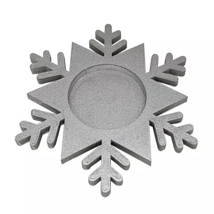 Natal Estrela Vela Vidro Prata 12 cm x 12 cm
