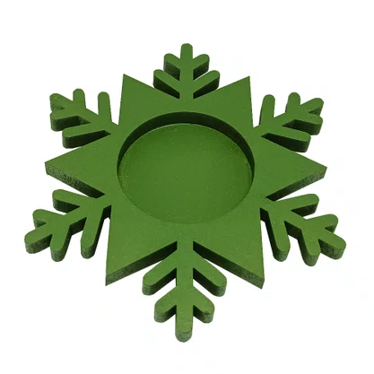 Natal Estrela Vela Vidro Verde 12 cm x 12 cm