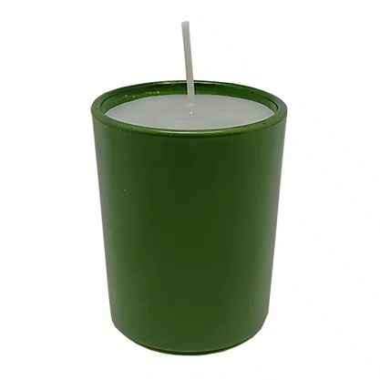 Natal Estrela Vela Vidro Verde 12 cm x 12 cm