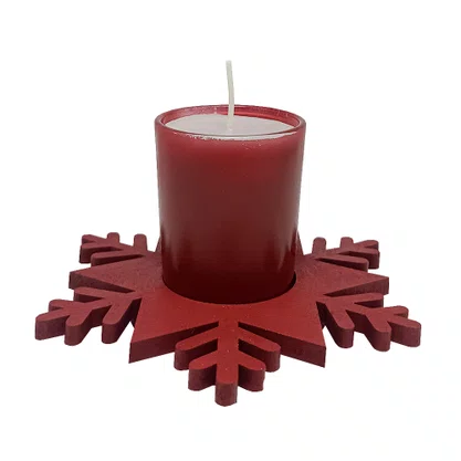 Natal Estrela Vela Vidro Vermelho 12 cm x 12 cm