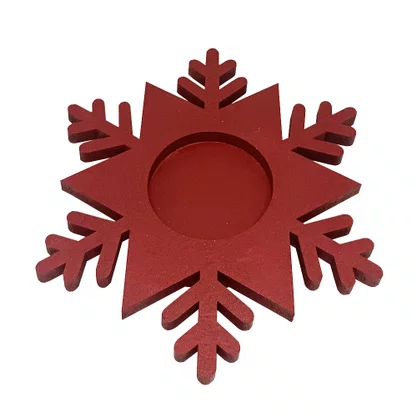 Natal Estrela Vela Vidro Vermelho 12 cm x 12 cm