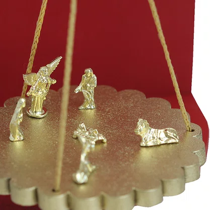 Natal Pendulo Vermelho Mesa Presépio de Metal