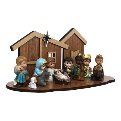 Cenário Com Presépio Infantil 12 Peças - 19 cm x 30 cm