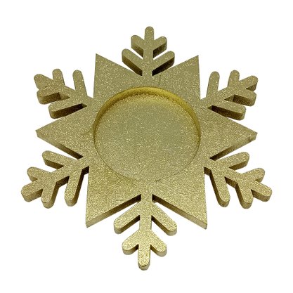 Natal Estrela Vela Vidro Dourado 12 cm x 12 cm
