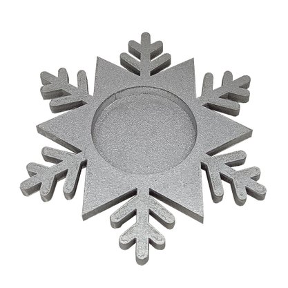 Natal Estrela Vela Vidro Prata 12 cm x 12 cm