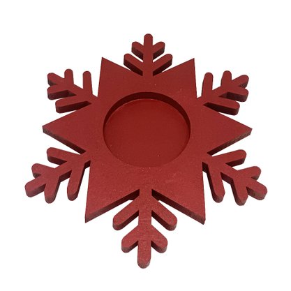 Natal Estrela Vela Vidro Vermelho 12 cm x 12 cm