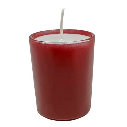 Natal Estrela Vela Vidro Vermelho 12 cm x 12 cm