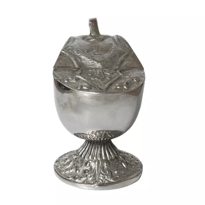 Naveta Metal Prata - 12 cm x cm 8 cm x 14 cm