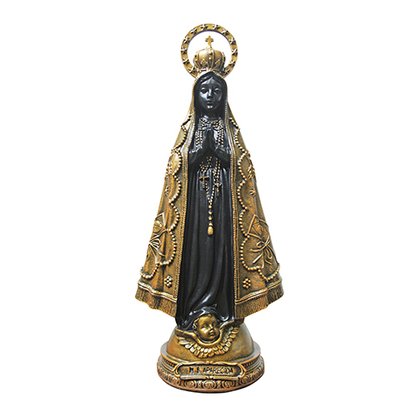 Imagem Nossa Senhora Aparecida em Mármore com Pintura em Bronze 42cm