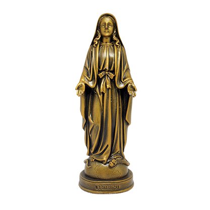 Imagem Nossa Senhora das Graças em Mármore com Pintura em Bronze 21cm