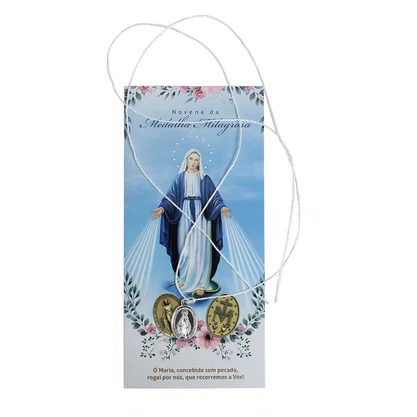 Novena Medalha Milagrosa Alumínio Prateado