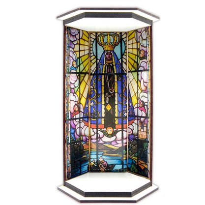 Oratório em MDF Vitral Nossa Senhora Aparecida 16cm