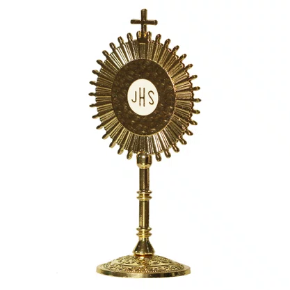 Ostensório de Enfeite Metal Dourado Autocolante - 10 cm
