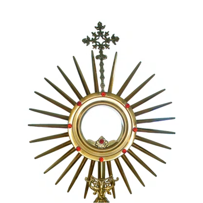 Ostensório Dourado Coroa de Pedras