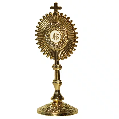 Ostensório Enfeite Metal Dourado Autocolante - 6,5 cm