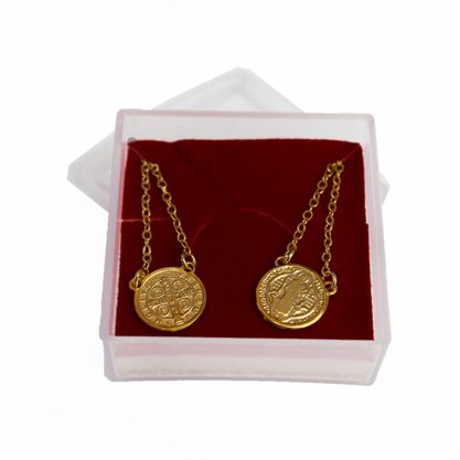 Corrente Medalha de São Bento Dourada