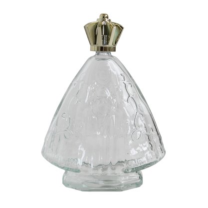 Porta Água Benta Nossa Senhora Aparecida em Vidro Coroa Dourada - 13 cm