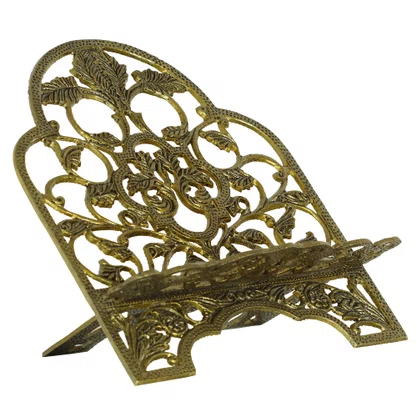 Porta Bíblia Grande Alumínio Ouro - 35 cm x 28 cm