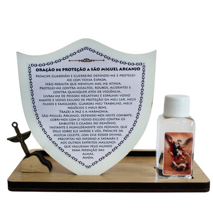 Porta Caneta Mesa Escudo de São Miguel Arcanjo - 17cm X 12cm