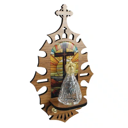 Porta Chave MDF e Porta Água Benta de Nossa Senhora Aparecida - 25 cm x 15 cm