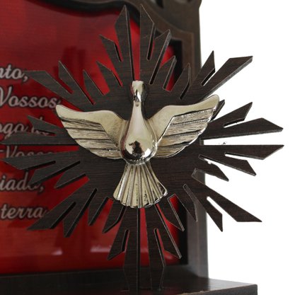 Porta Chaves Divino Espírito Santo 3D Madeira Resinada - 18 cm