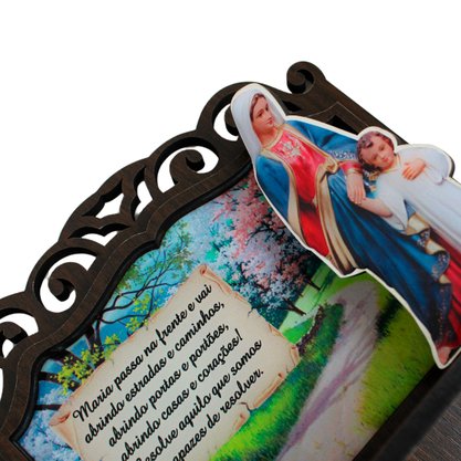 Porta Chaves Maria Passa na Frente 3D Madeira Resinada 18cm
