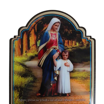 Porta Chaves Maria Passa na Frente Modelo Provençal em MDF Resinado 21 cm