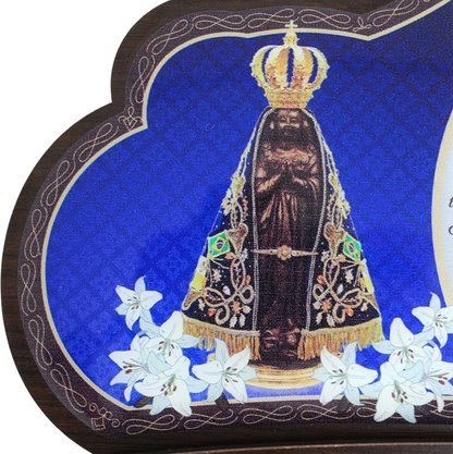Porta Chaves Nossa Senhora Aparecida em MDF Resinado - 16 cm