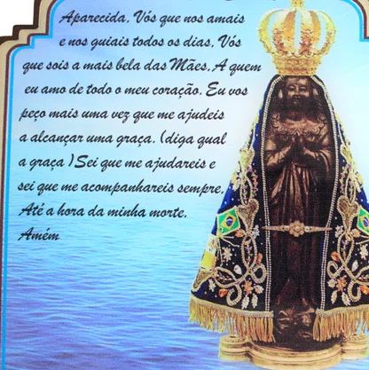 Porta Chaves Nossa Senhora Aparecida Modelo Provençal em MDF Resinado 21 cm