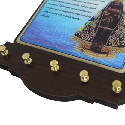 Porta Chaves Nossa Senhora Aparecida Modelo Provençal em MDF Resinado 21 cm