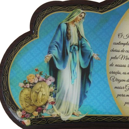 Porta Chaves Nossa Senhora das Graças em MDF Resinado - 16cm