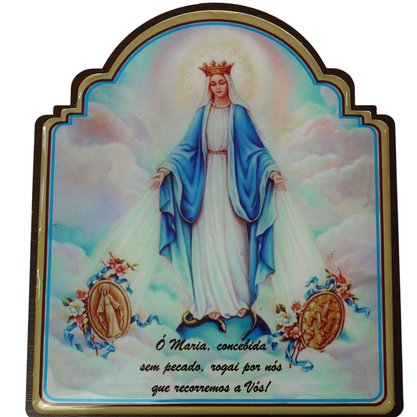 Porta Chaves Nossa Senhora das Graças Modelo Provençal em MDF Resinado 21 cm