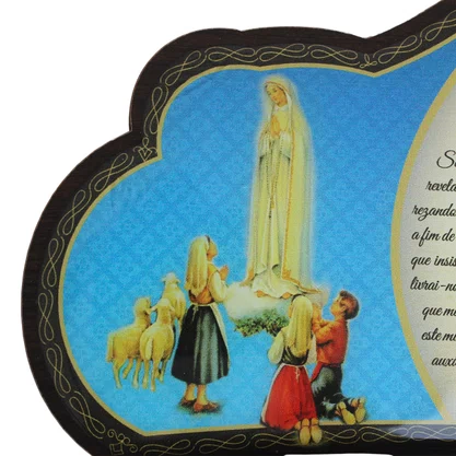 Porta Chaves Nossa Senhora de Fátima em MDF Resinado - 16 cm