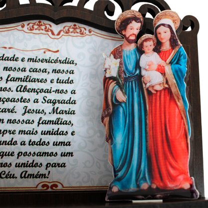 Porta Chaves Sagrada Família 3D Madeira Resinada - 18cm