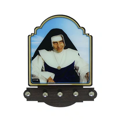 Porta Chaves Santa Dulce dos Pobres Modelo Provençal em MDF Resinado  21 cm
