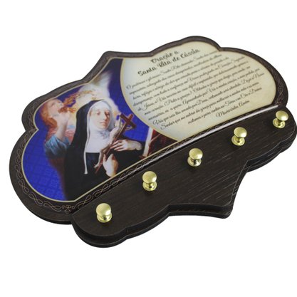 Porta Chaves Santa Rita de Cássia em MDF Resinado - 16cm